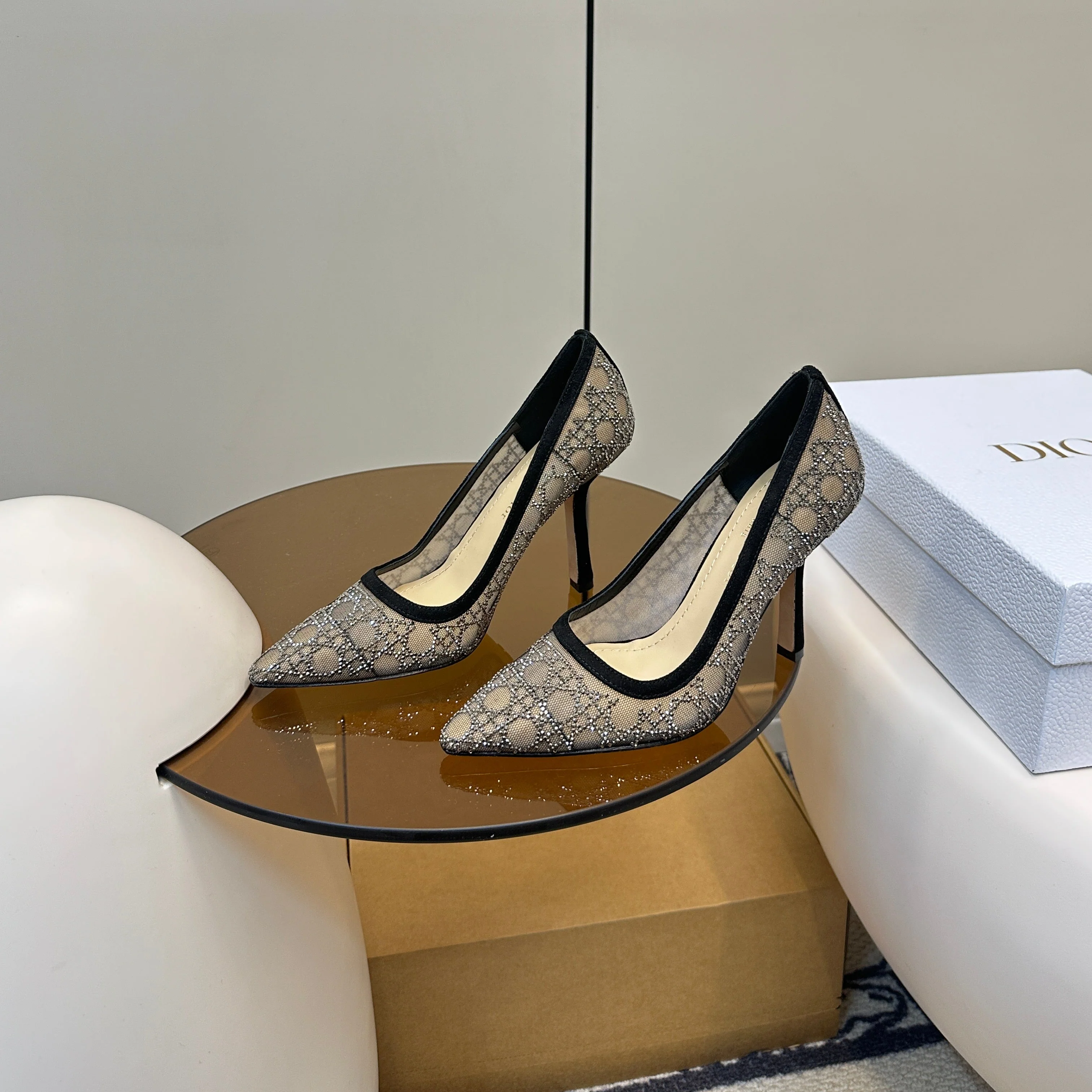 HIGH HEELS PUMP IN BLACK LAMB SUEDE 10 CM