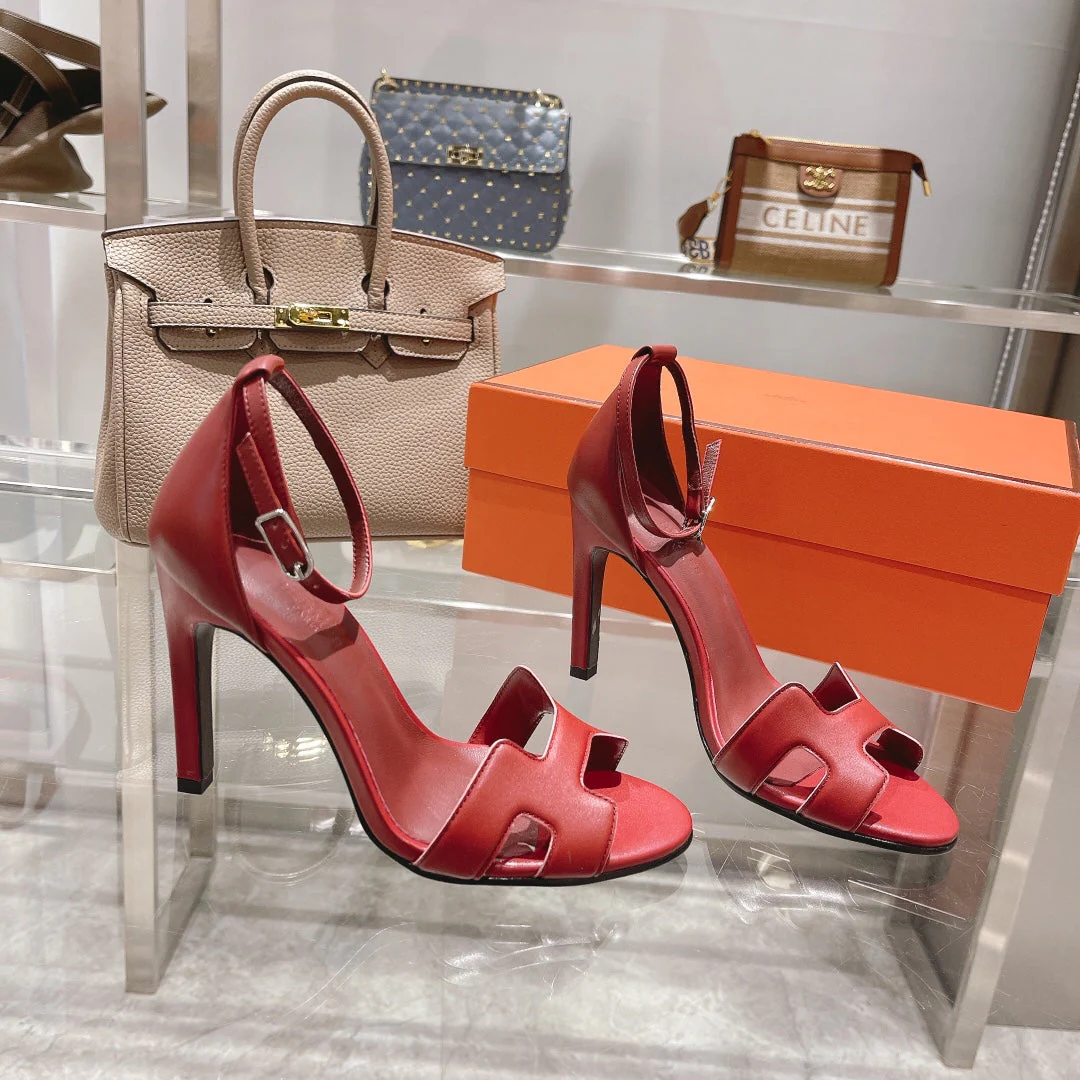 PREMIERE 115 SANDAL IN CHERRY RED CALFSKIN