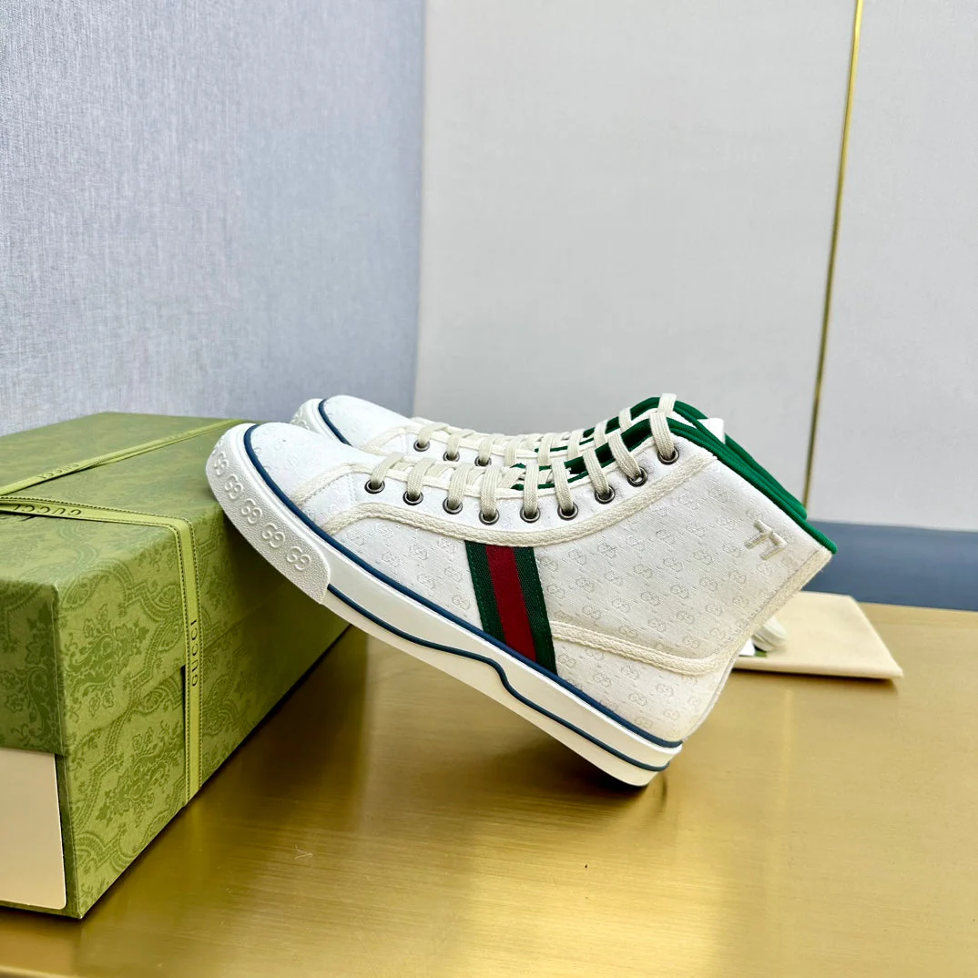 GG TENNIS 1977 HIGH-TOP TRAINER WHITE CANVAS