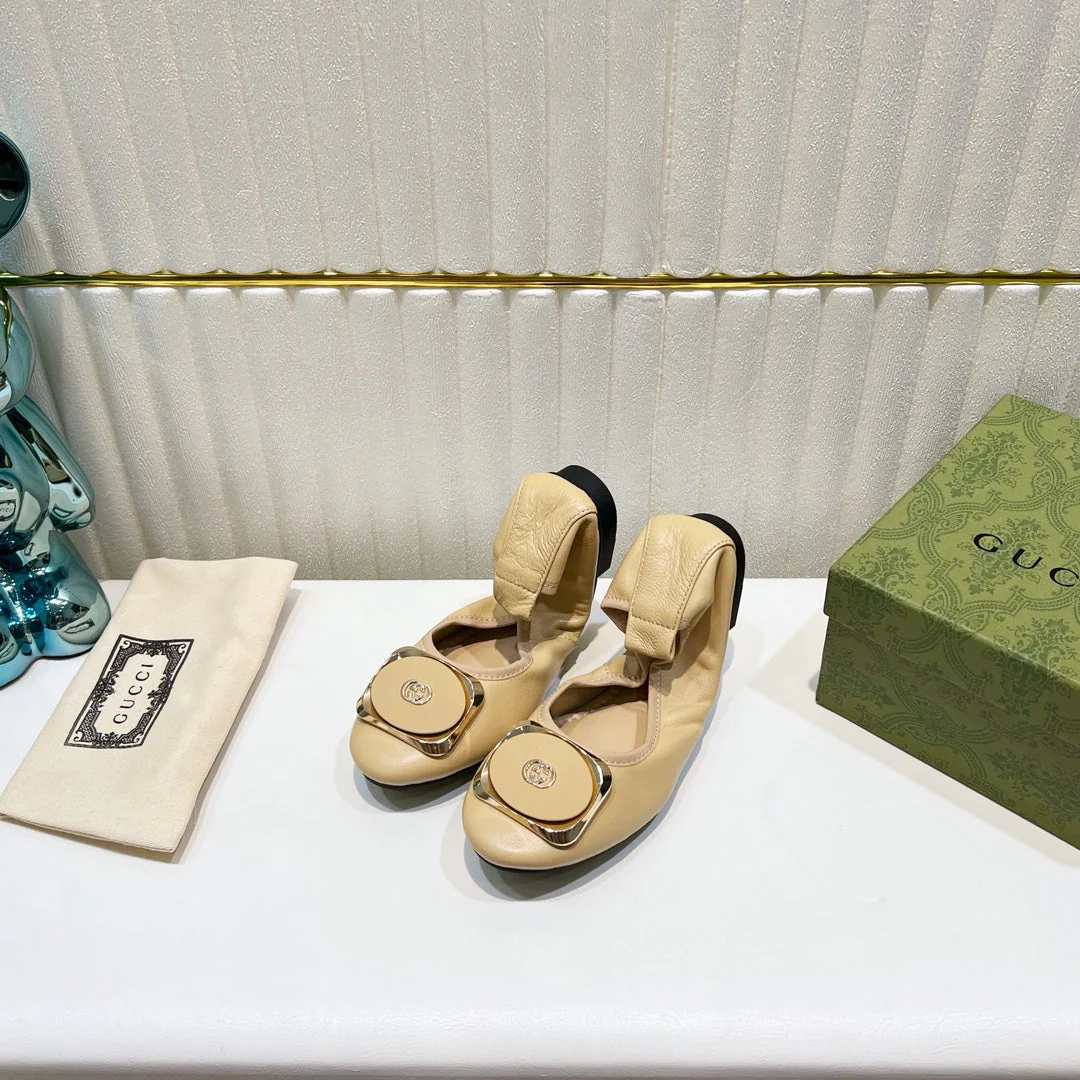 GG BALLET SUPER SLIM BEIGE LAMBSKIN