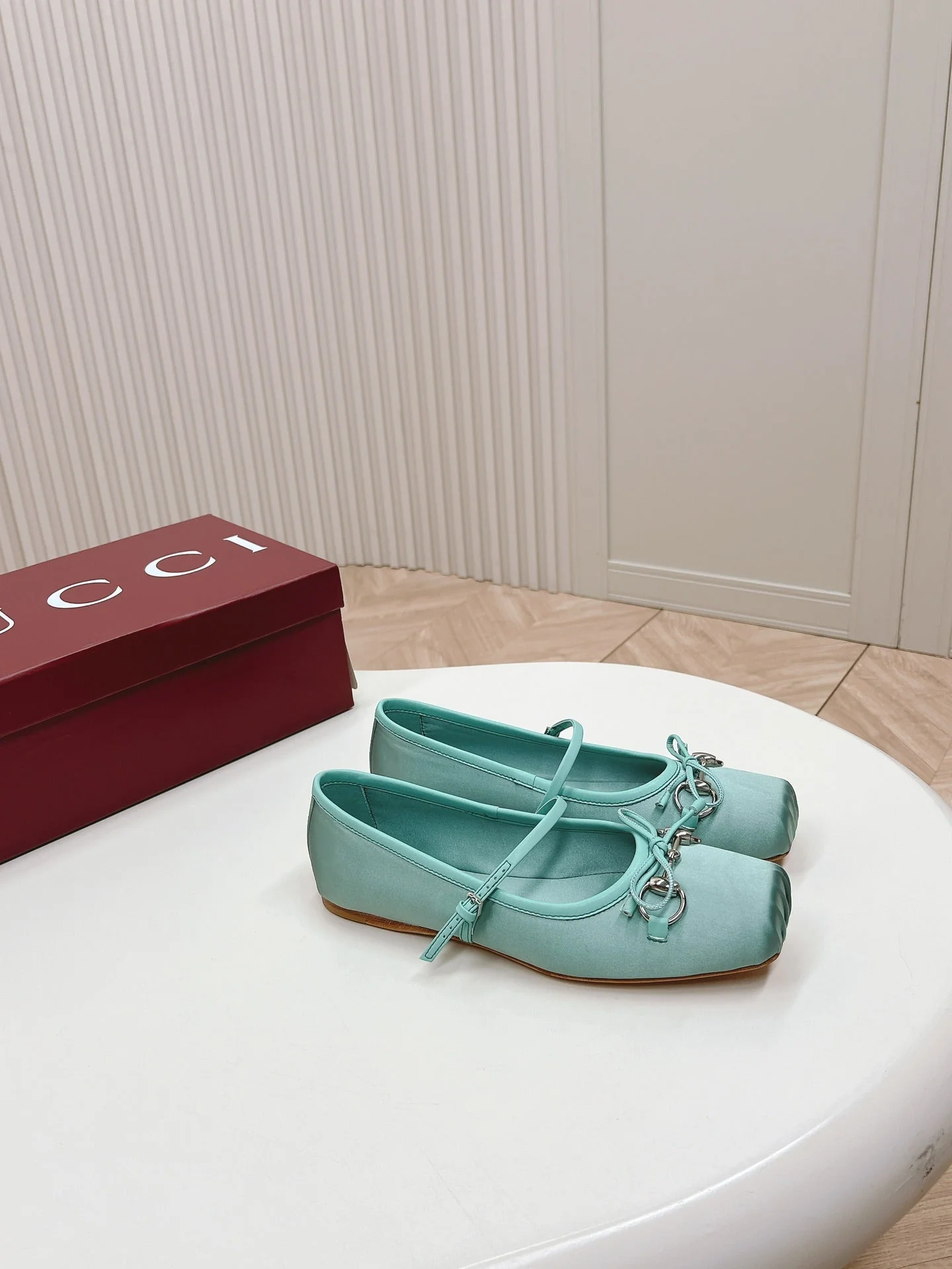 GG BALLET FLAT ARCTIC SILK