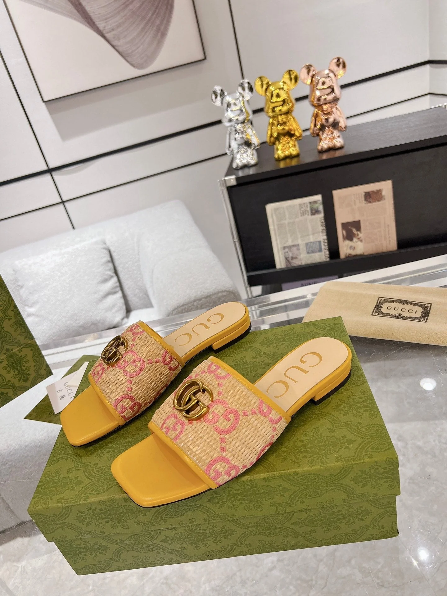 GG EXCLUSIVE SLIDE SANDAL AMBER SEDGE