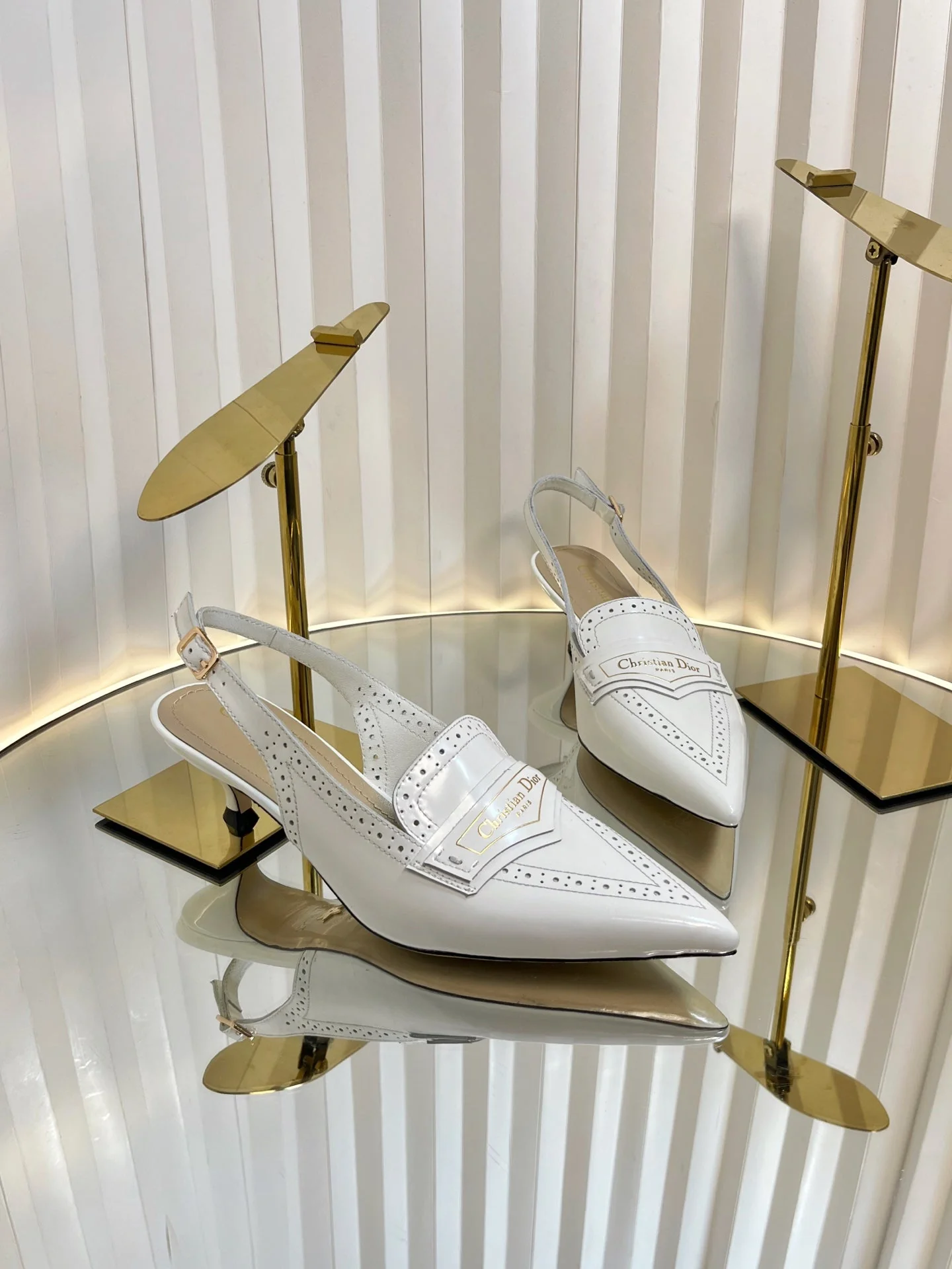 BOY SLINGBACK PUMP 35MM 25S IN WHITE CALFSKIN