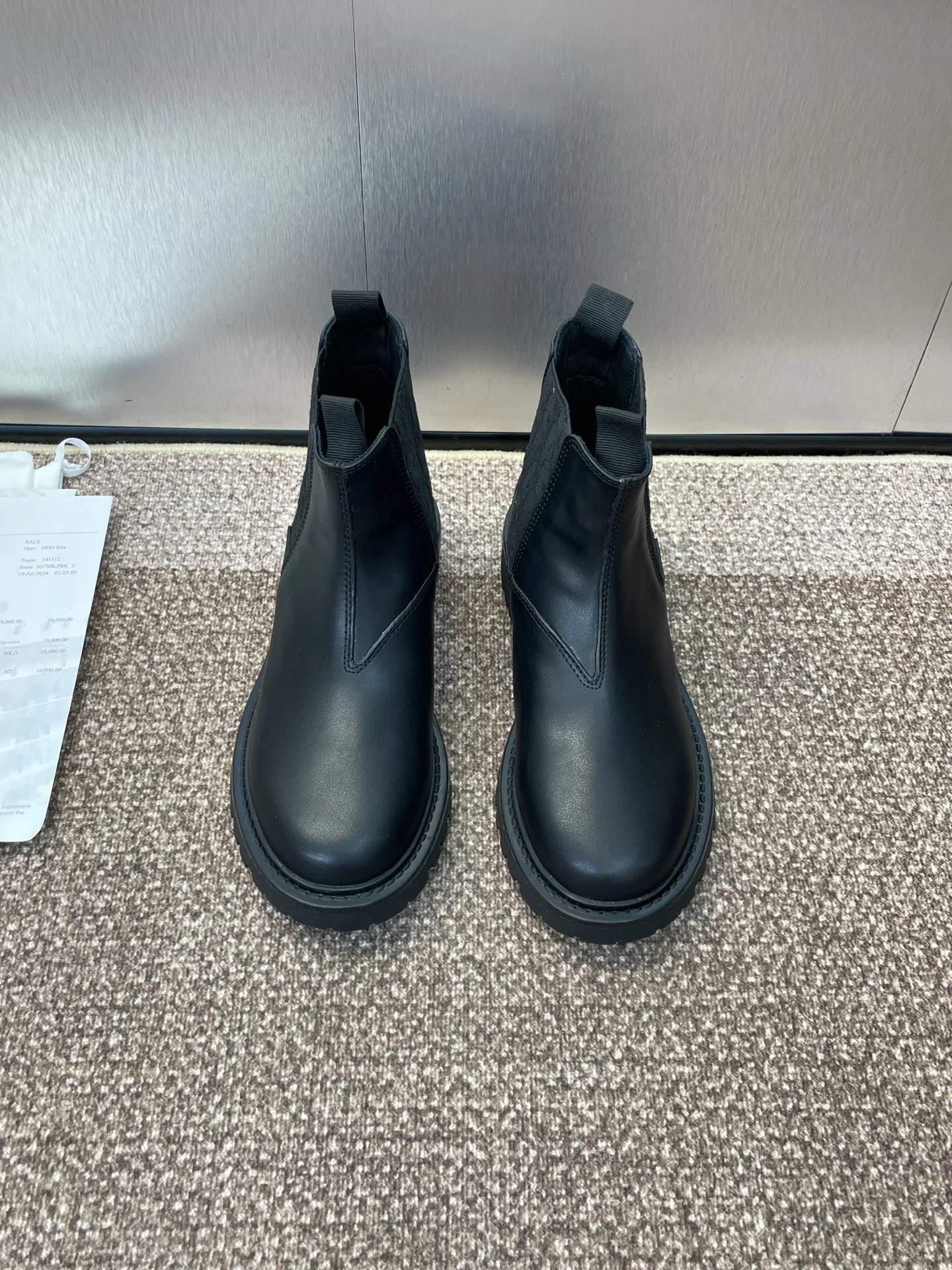 DIOR 25S D-QUEST CHELSEA ANKLE BOOTS 25MM IN BLACK CALFSKIN AND CANVAS
