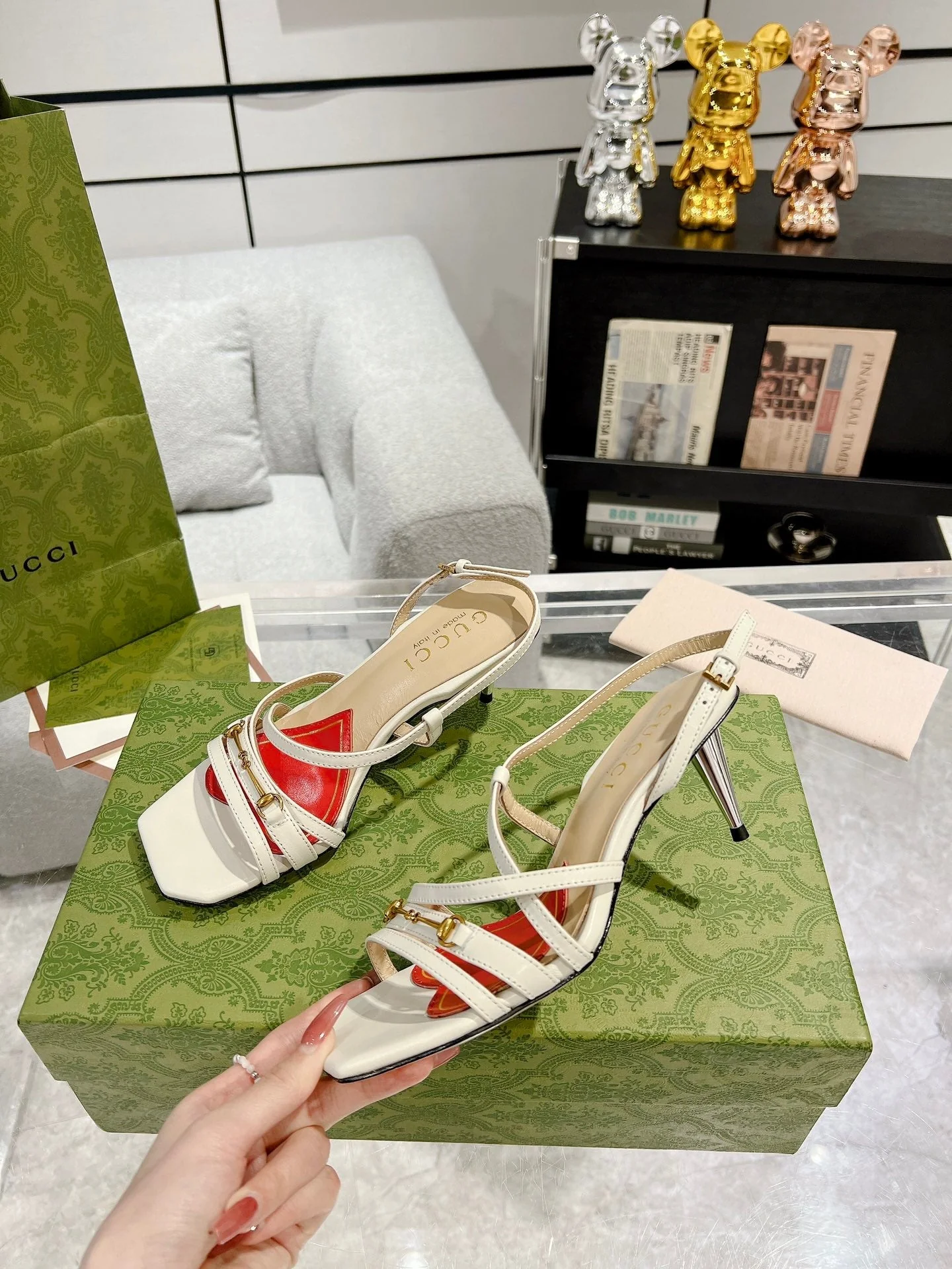 HIGH HEEL 65MM IN WHITE CALFSKIN WITH RED HEART