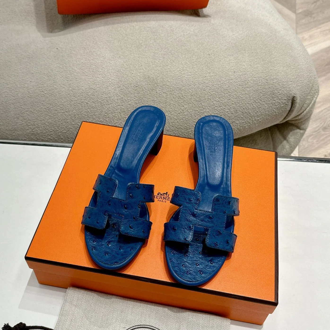 0ASIS SANDAL NAVY CALFSKIN SPECIAL