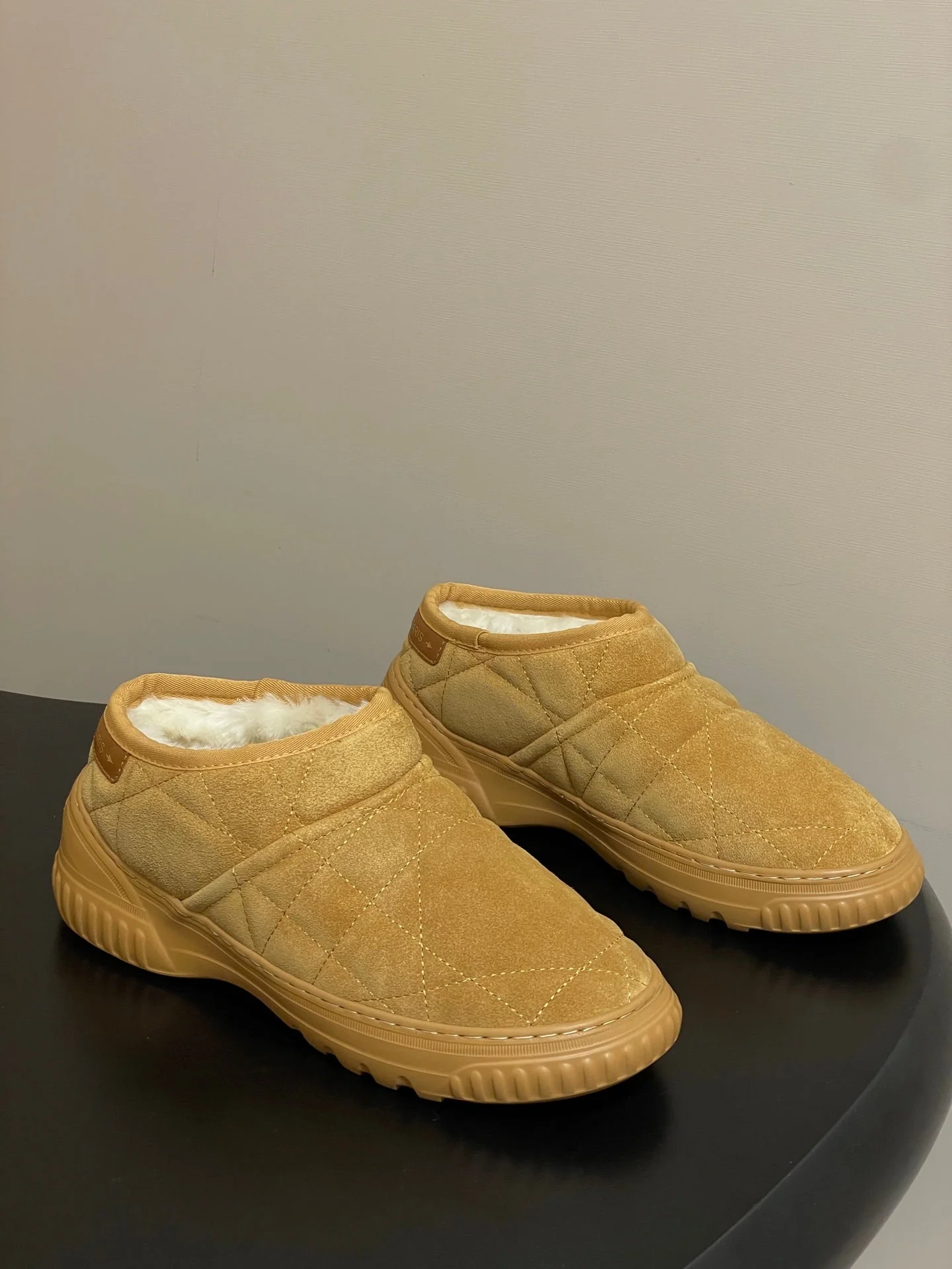 DIOR 25S FROST ANKLE BOOTS IN GOLDEN BROWN SUEDE