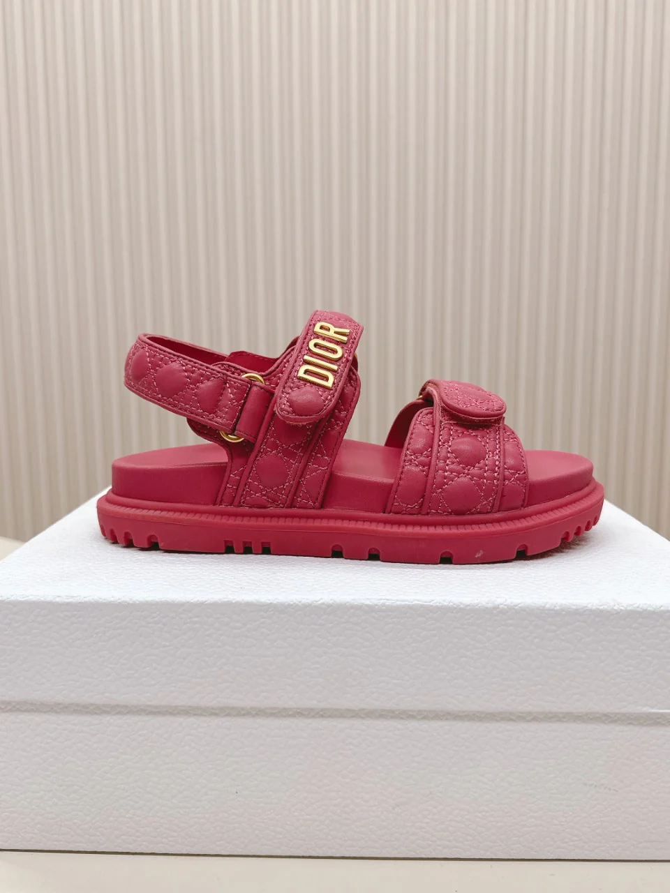 DIOR BACK-STRAP SANDALS 25S IN DARK PINK CALFSKIN