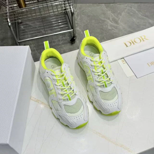 CD CHORONO SNEAKER IN WHITE AND LIGHT GREEN MESH