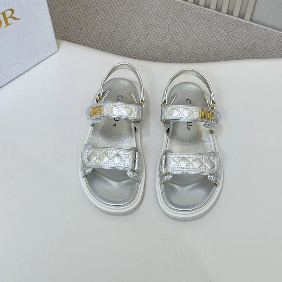 DIOR BACK-STRAP SANDALS 25S IN SILVER CALFSKIN
