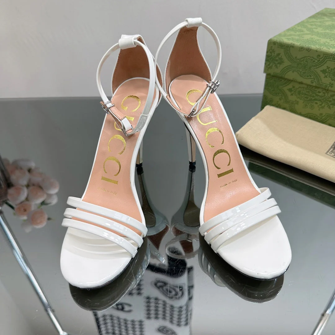 GG 105 HIGH HEEL SANDAL WHITE LAMBSKIN