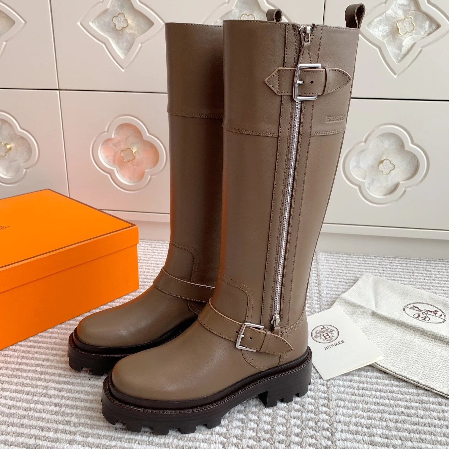 JAIME BOOT IN CEDAR BROWN CALFSKIN