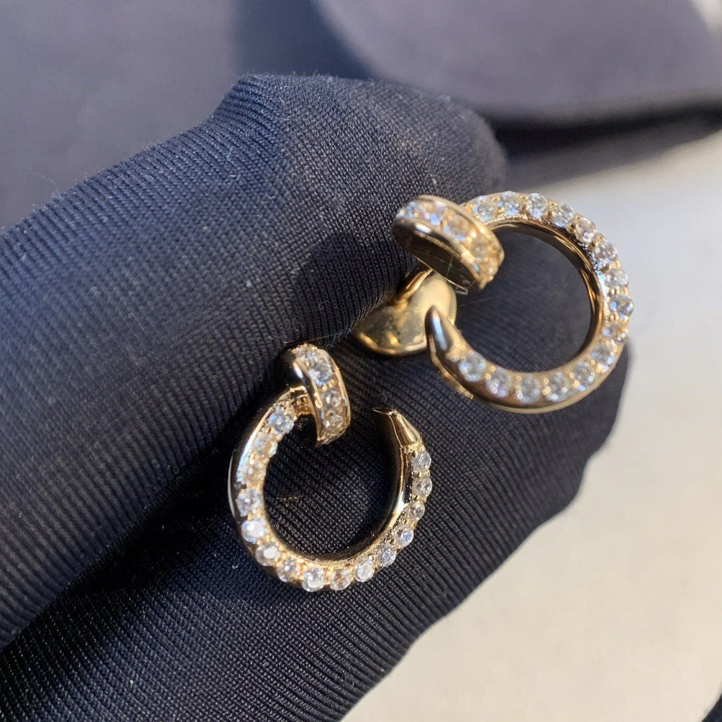 JUSTE EARRINGS 3.65MM PINK GOLD DIAMONDS