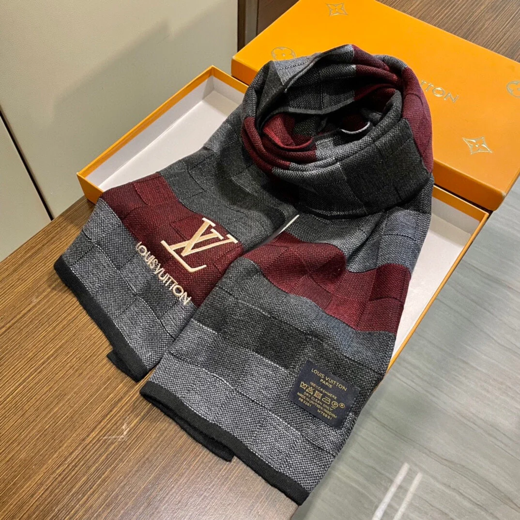 DAMIER HERITAGE SCARF 180 CM IN COLORFUL CASHMERE 391148