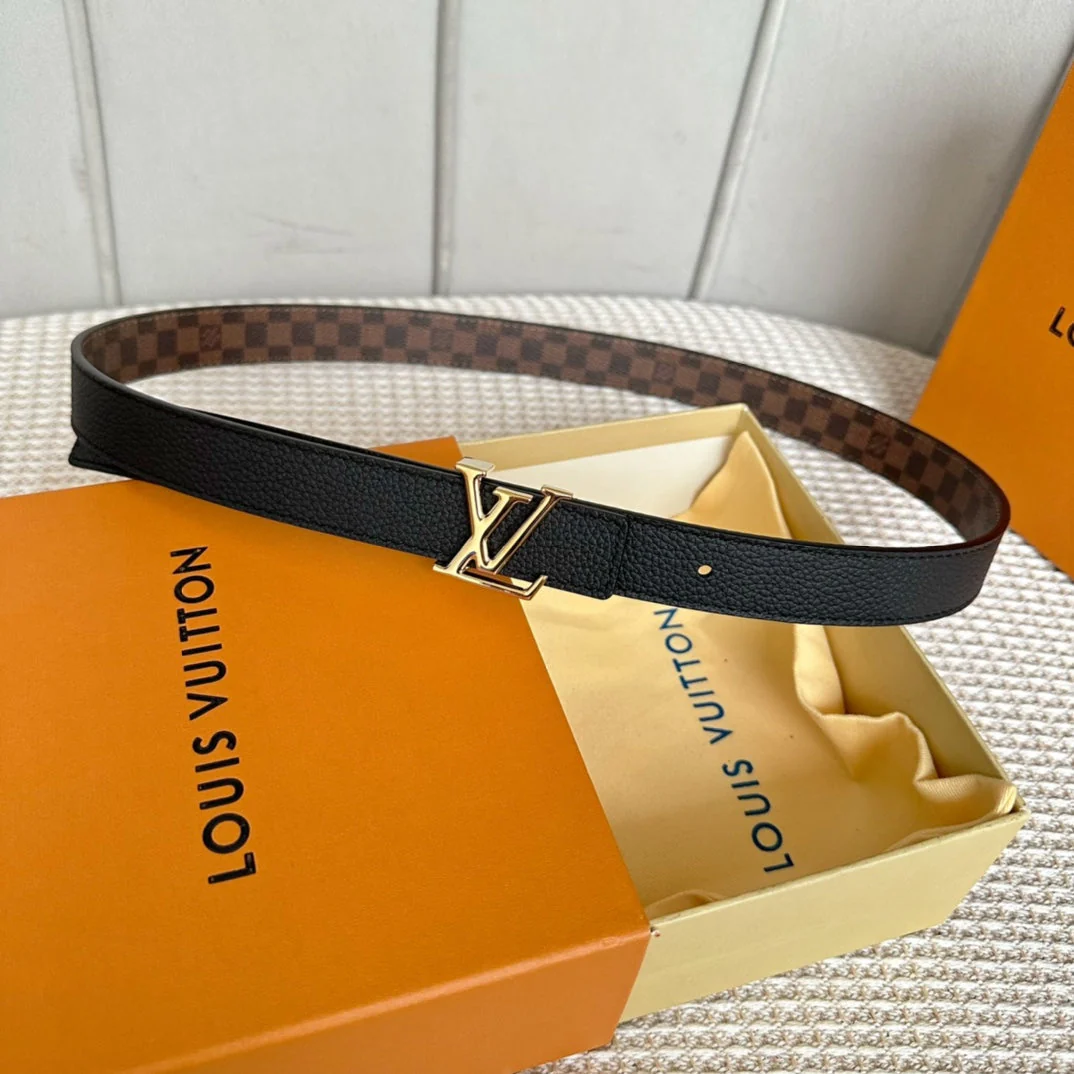 LV ICONIC 25 MM IN BROWN DAMIER CALFSKIN GOLD HARDWARE