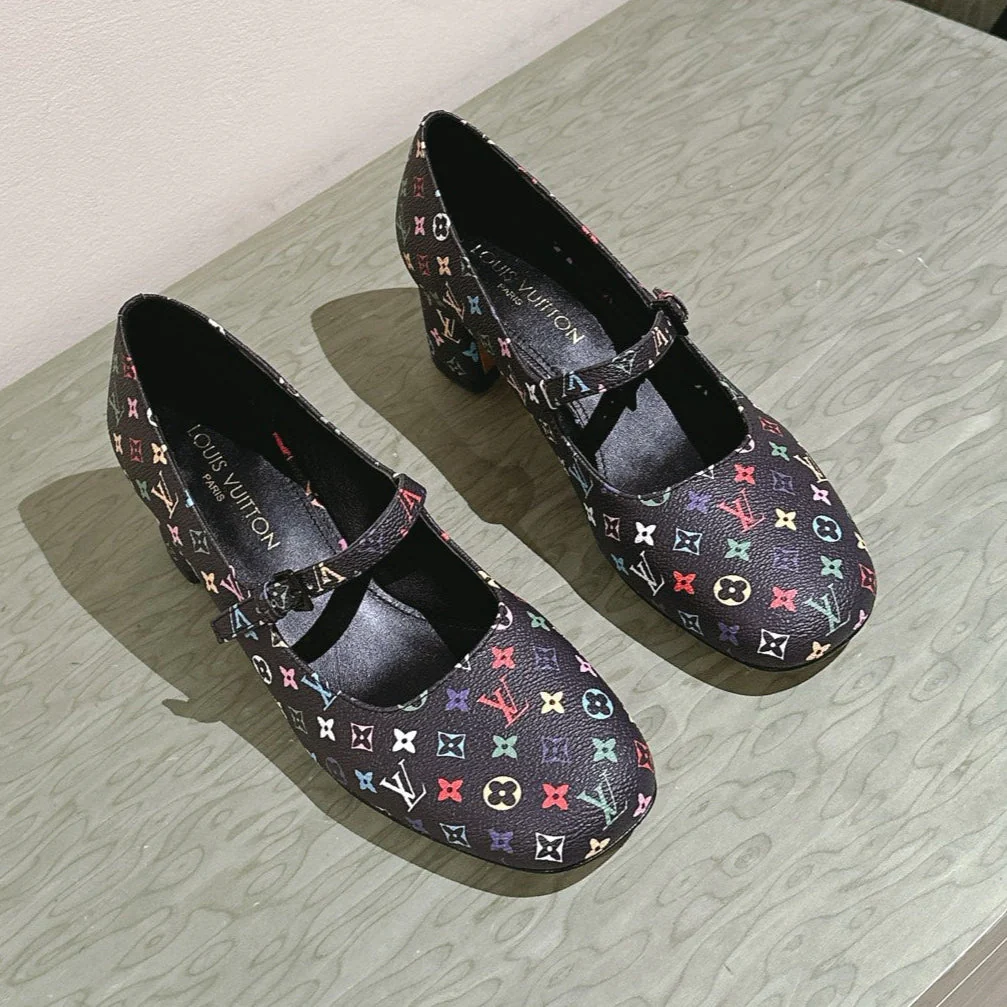 SWING HIGH MARY JANE 55 MM IN BLACK MONOGRAM CALFSKIN