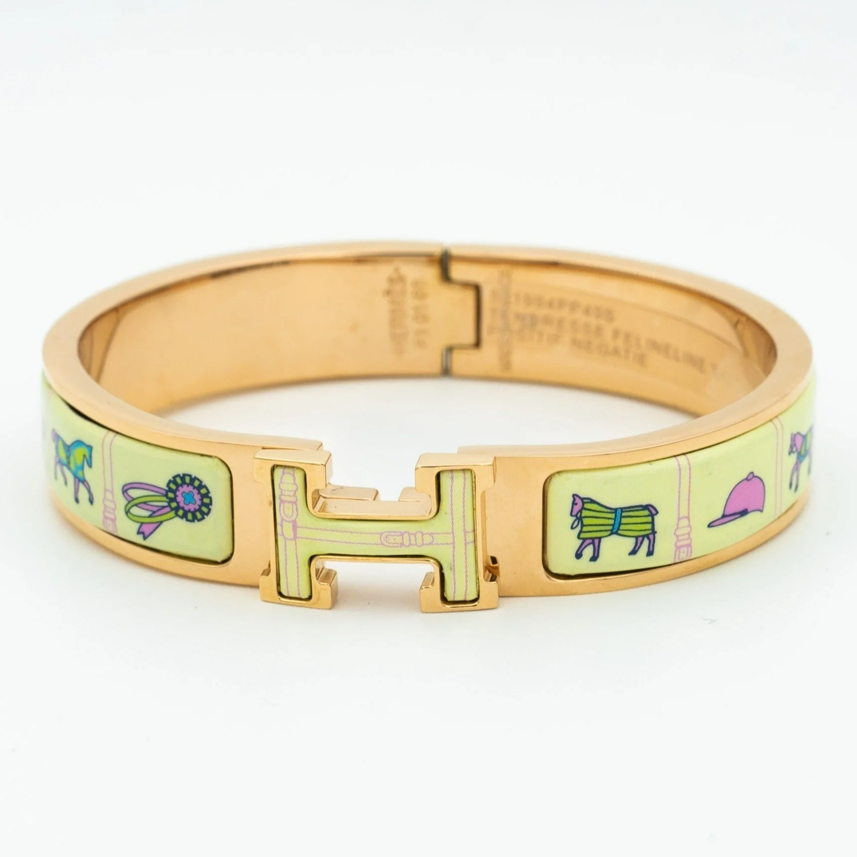 H PINK GOLD BRACELET CREAM CERAMIC