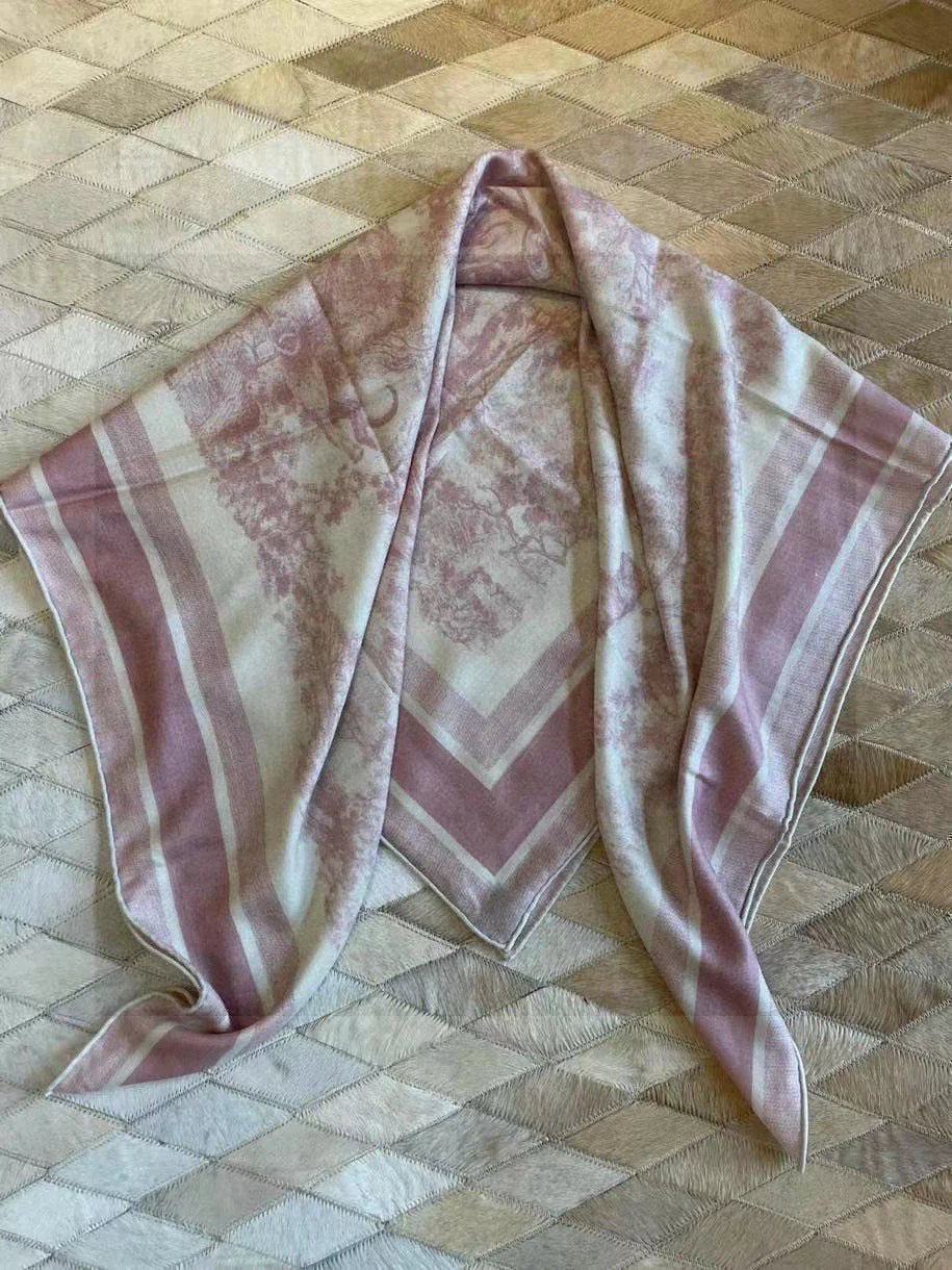 DIOR SCARF 110 CM IN COTTON-SILK FABRIC 730607