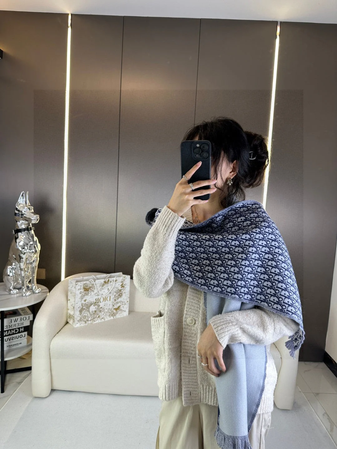 DIOR SCARF 200 CM IN CASHMERE 603607