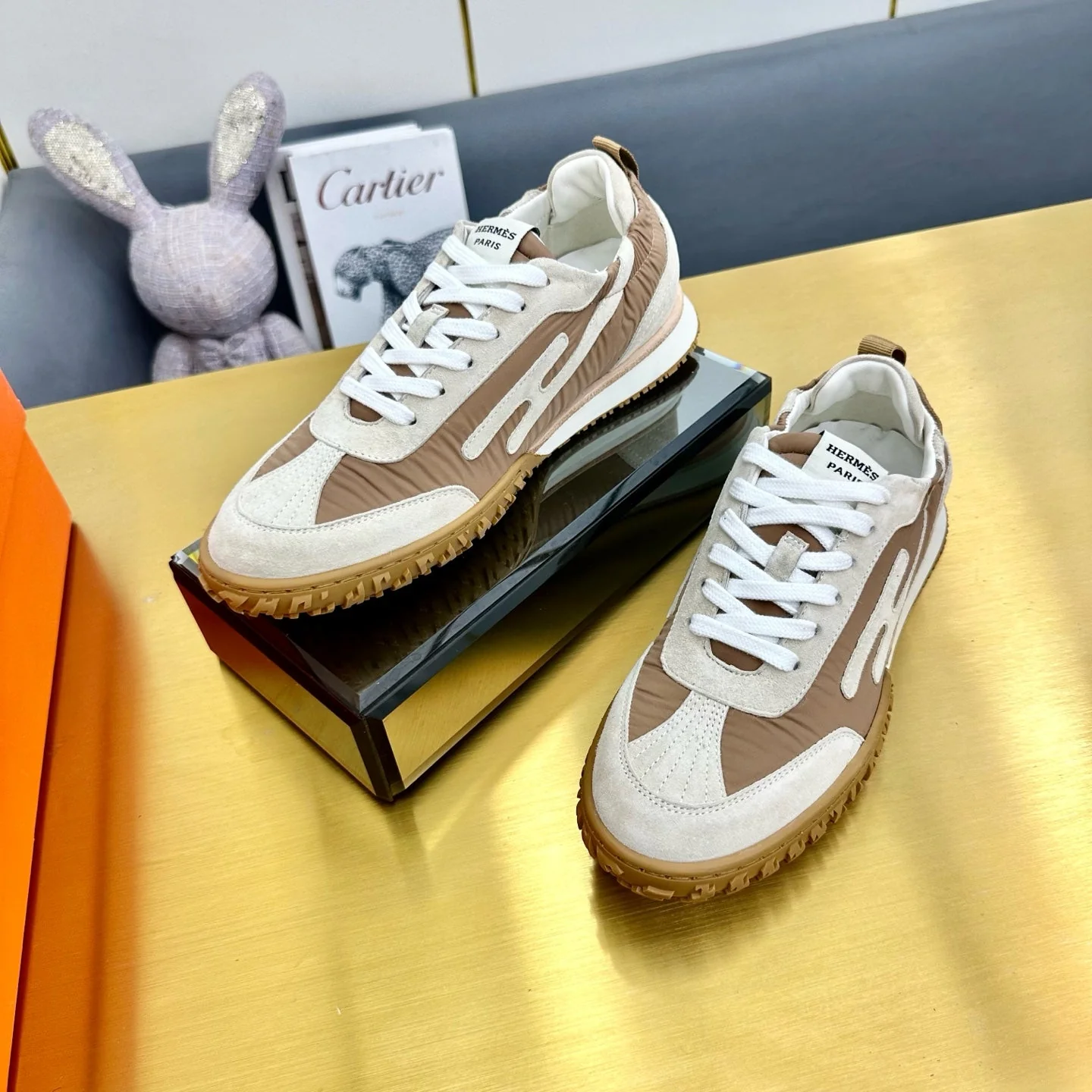 JET SNEAKER IN KHAKI MIX MEDIUM BROWN SUEDE