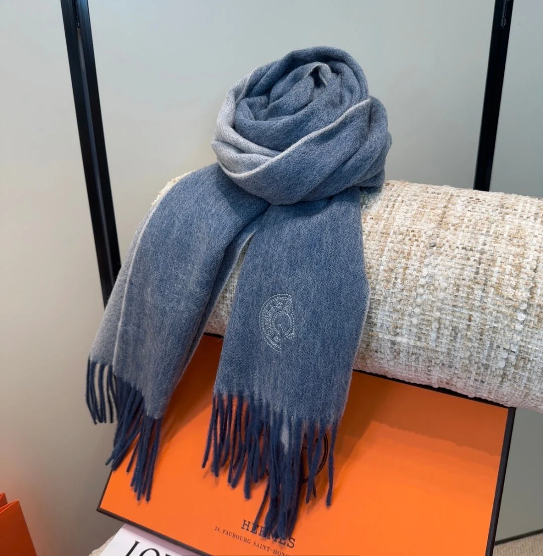 HERMES 25S SCARF 190 IN CASHMERE 854637