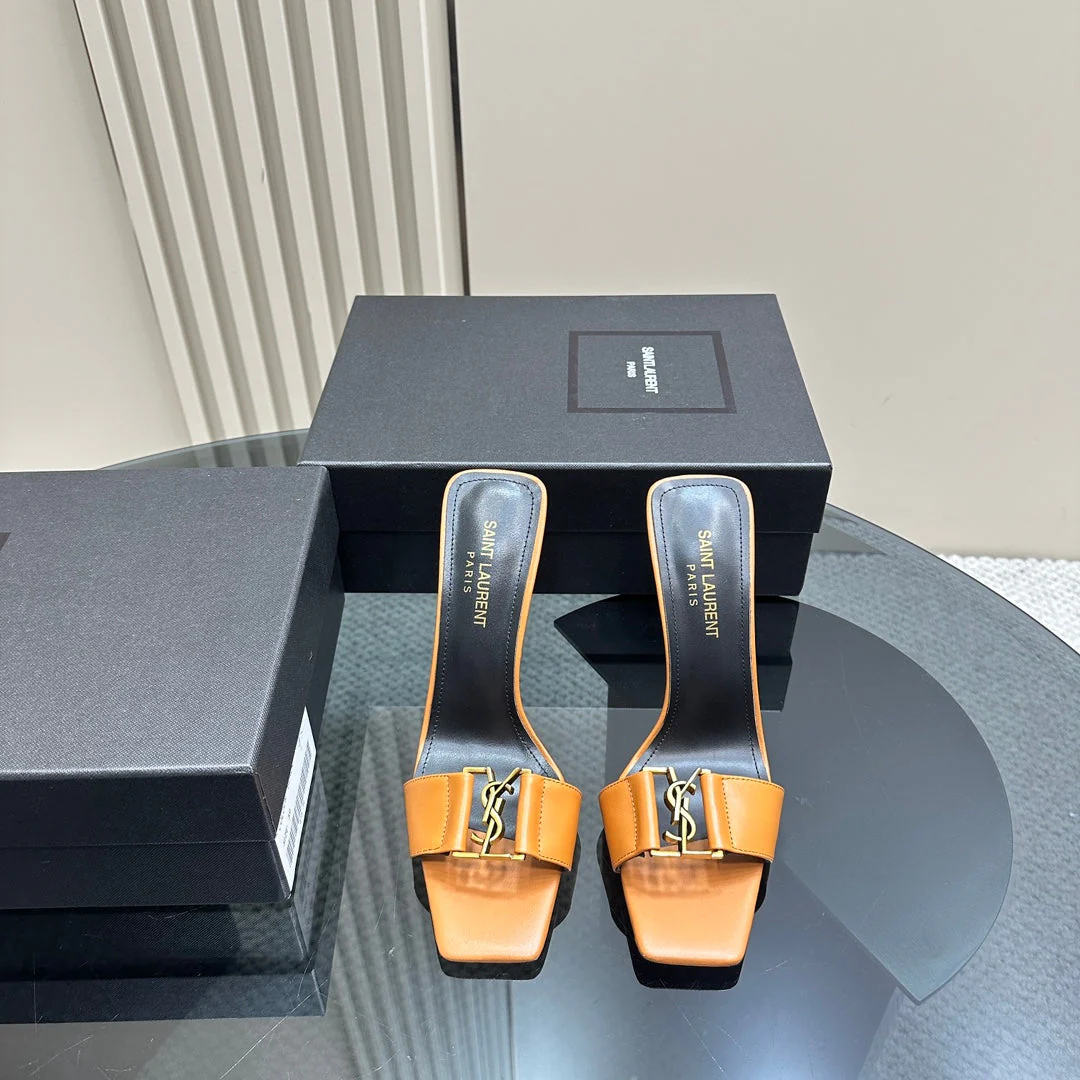 SL BABYLONE SLIDE PUMPS 115 MERIGOLD CALFSKIN