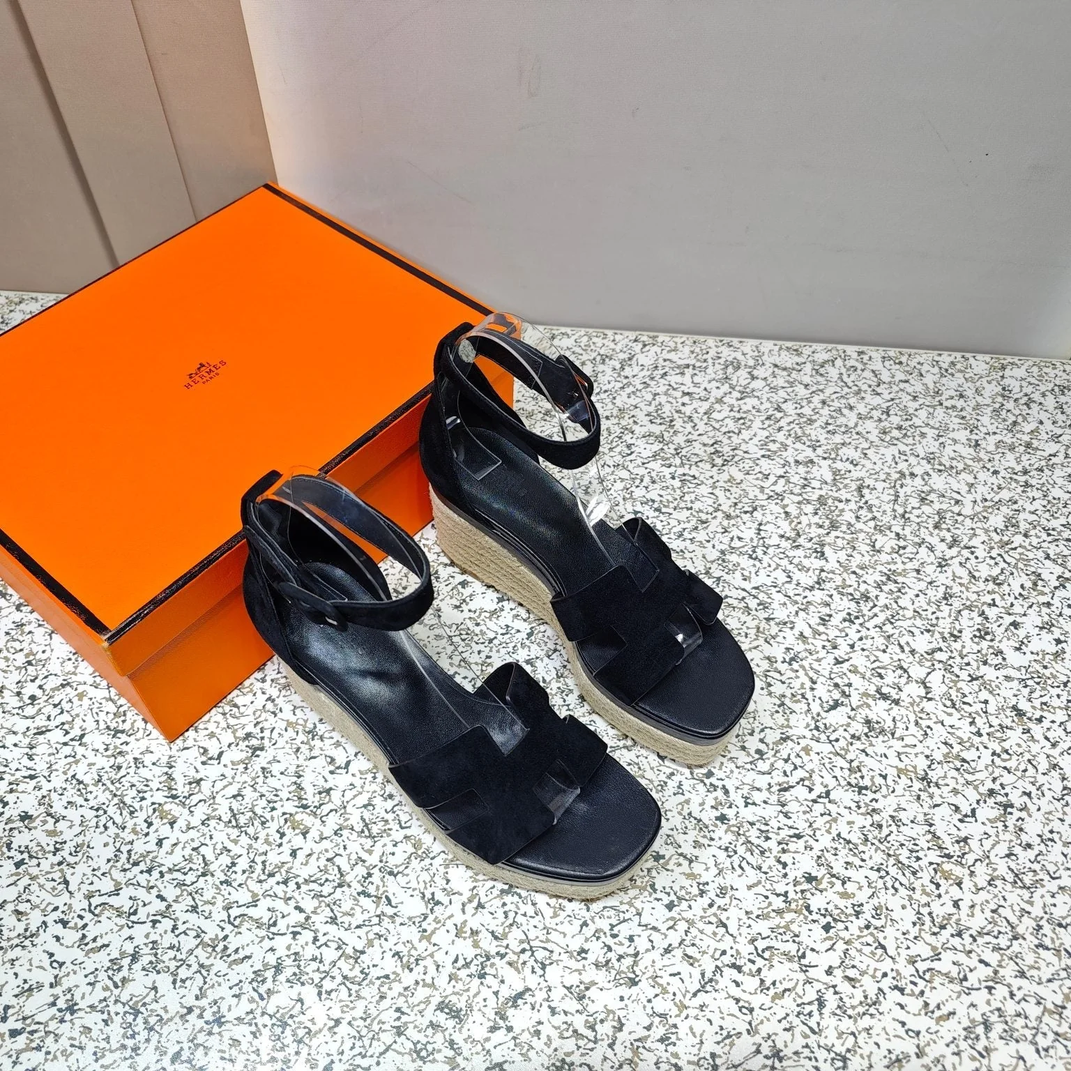 ELDA ESPADRILLE 80 BLACK SUEDE