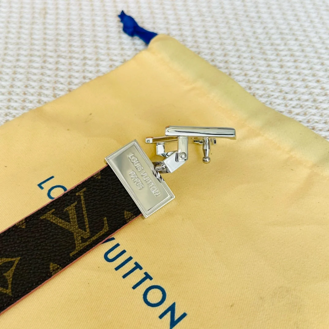 LV Initiales 30mm Reversible Belt Silver Rotating Buckle Pink Brown Leather