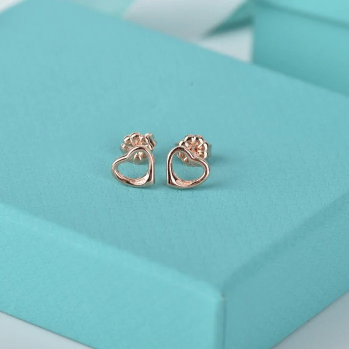 OPEN HEART STUD EARRINGS