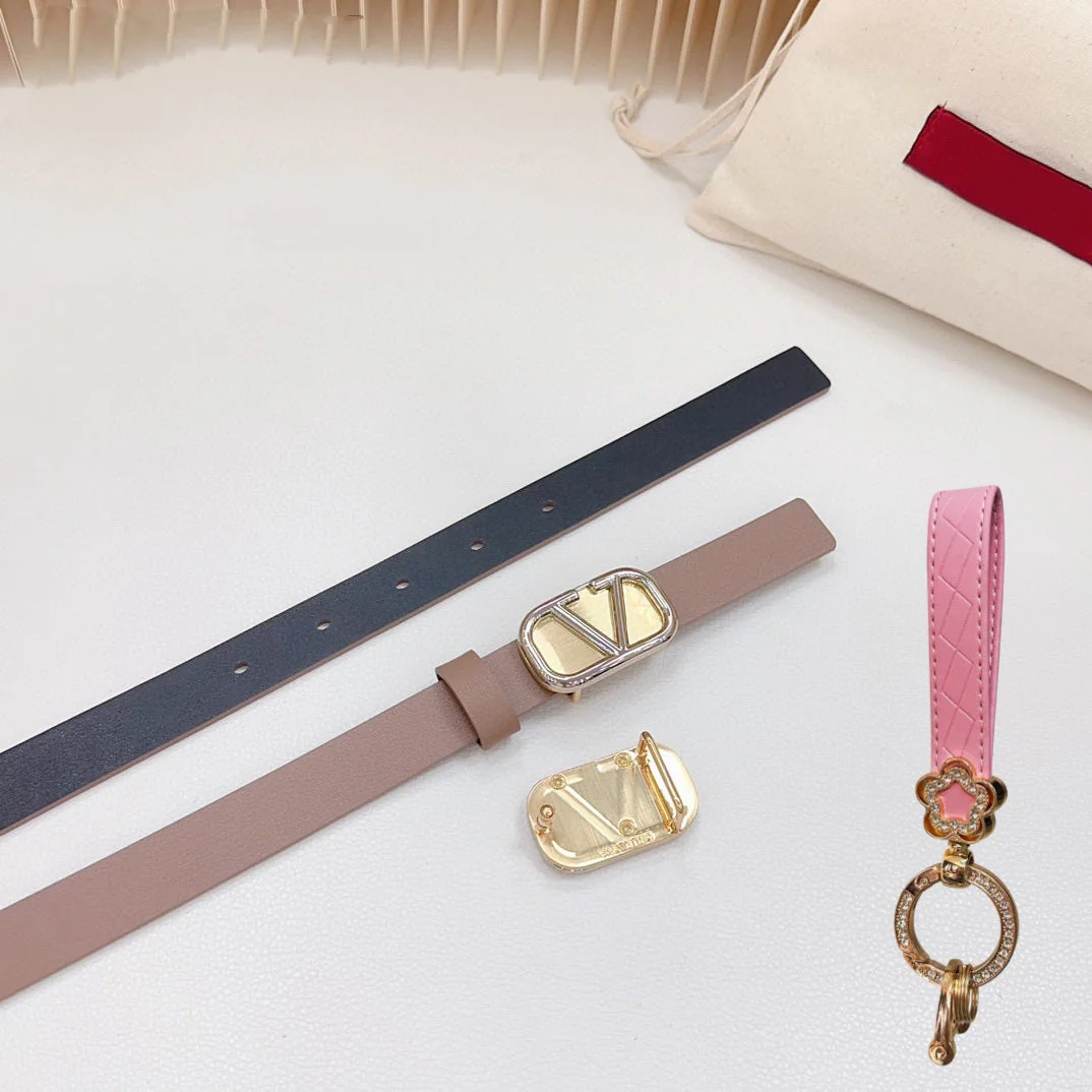 Gold Vlogo and Silver Hardware Buckle Brown Black Calfskin 20mm