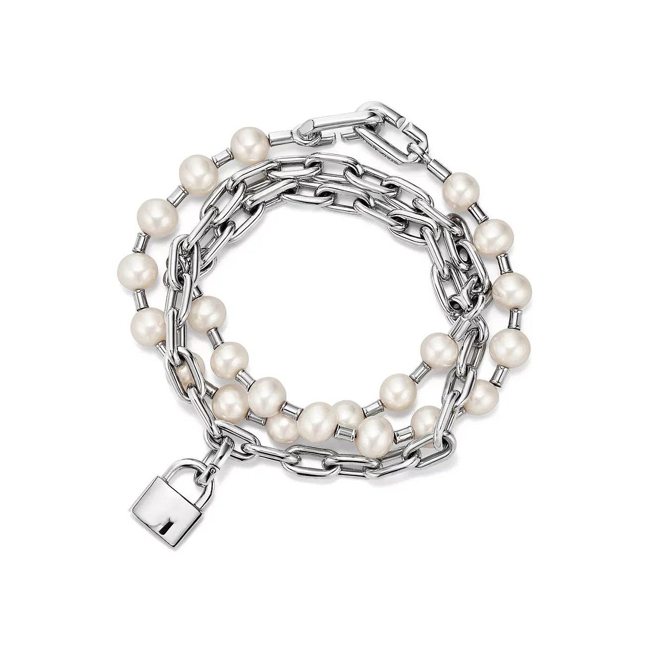 PEARL LOCK SILVER BRACELET