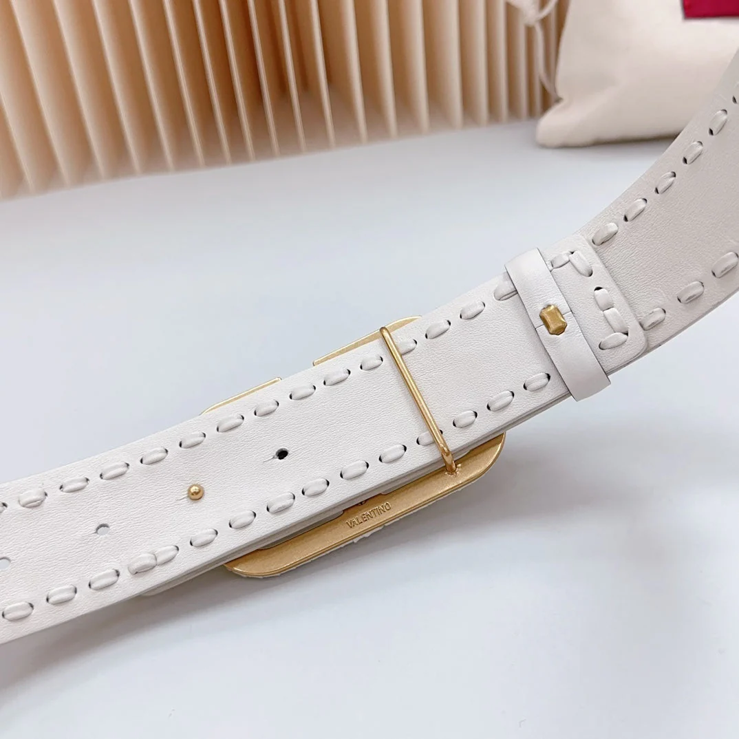 Vlogo White Leather Buckle 40mm White