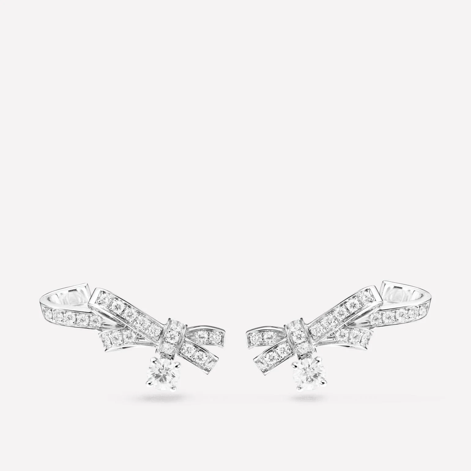 RUBAN SILVER DIAMOND EARRINGS
