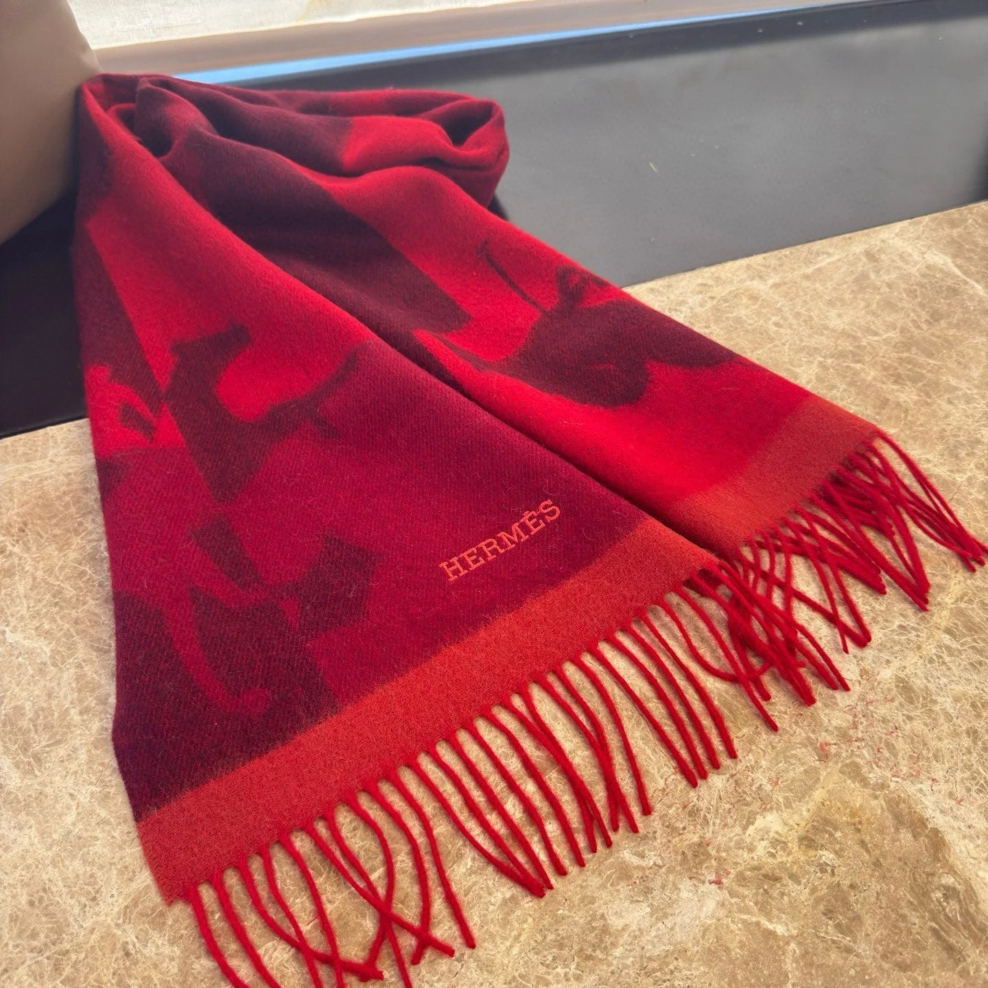 HERMES 25S SCARF 170 IN CASHMERE 854665