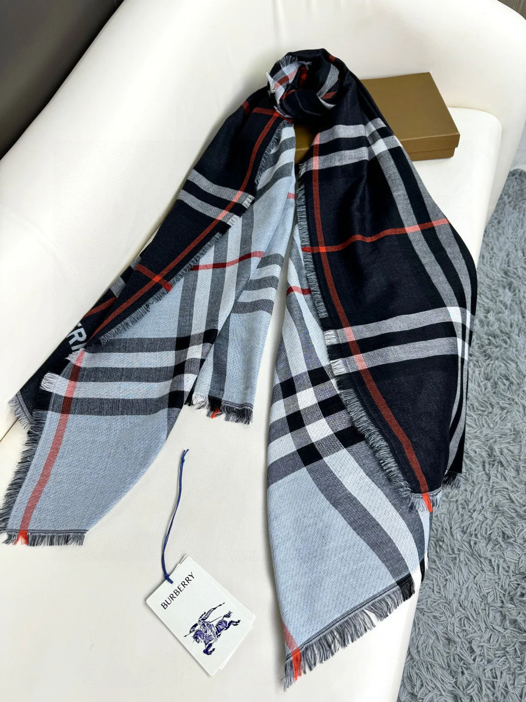 BBR SCARF 220 CM IN SILK CASHMERE 481241