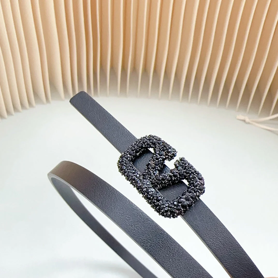 VL Belt 8mm Buckle Black Diamond Leather Black