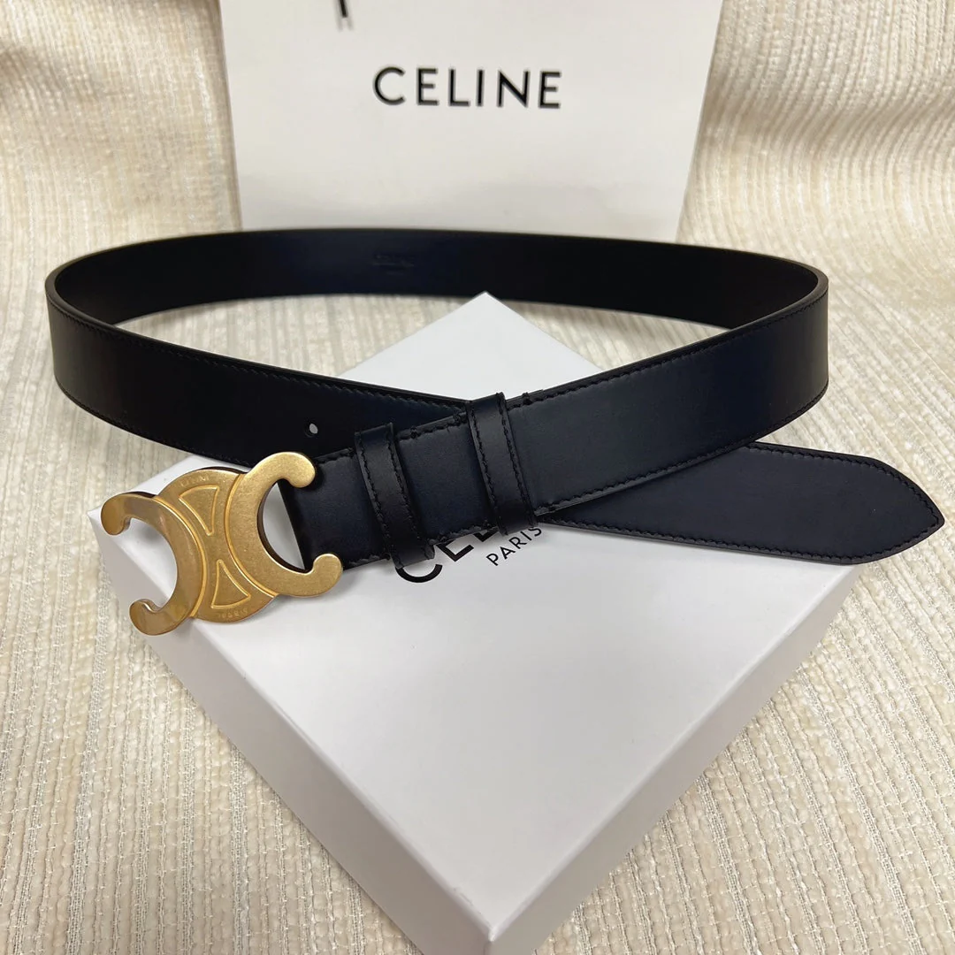 Triomphe Belt 35mm Black Calfskin Ghw