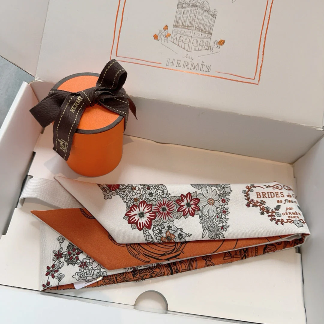 HERMES 25S SILK NECKERCHIEF 86 IN SILK 714381