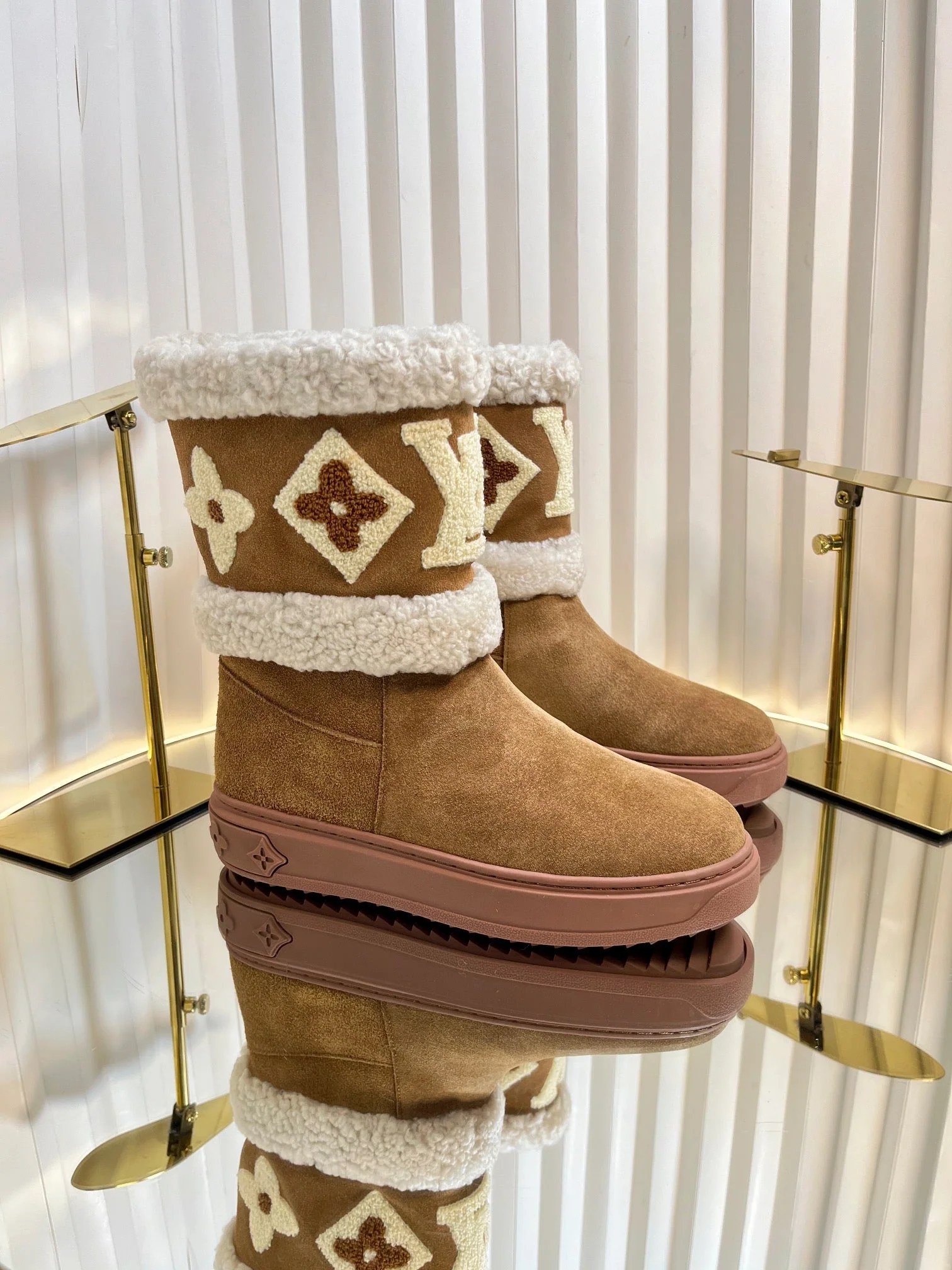 SNOWDROP FLAT ANKLE BOOTS IN CIDER BROWN SUEDE