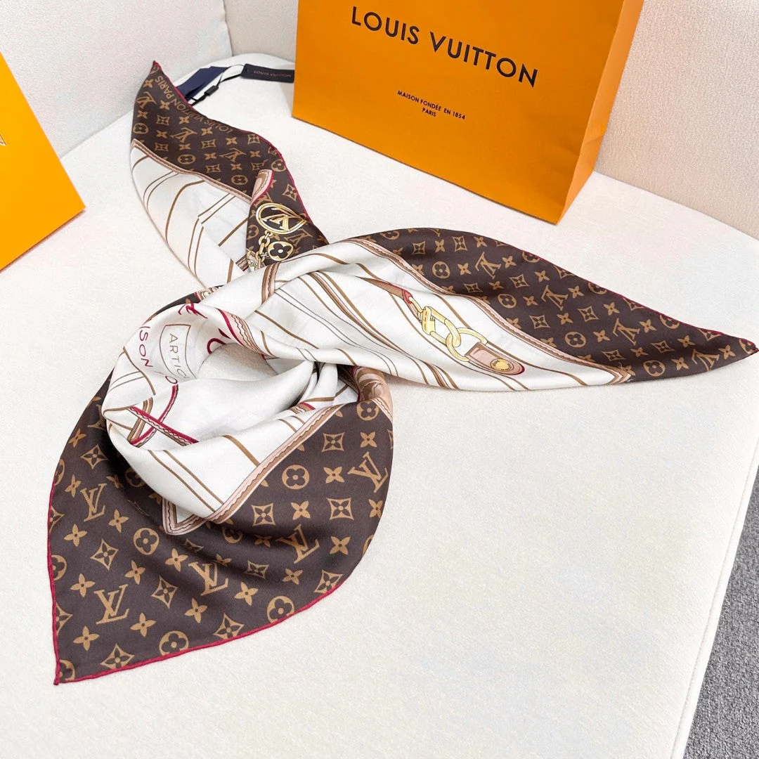 LV SCARF 90 CM IN SILK 737304