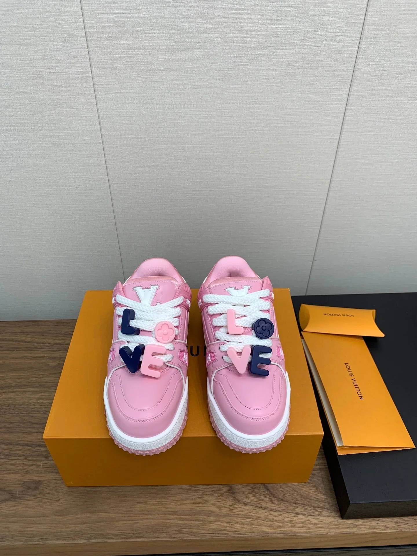 LV TRAINER IN LIGHT PINK CALFSKIN