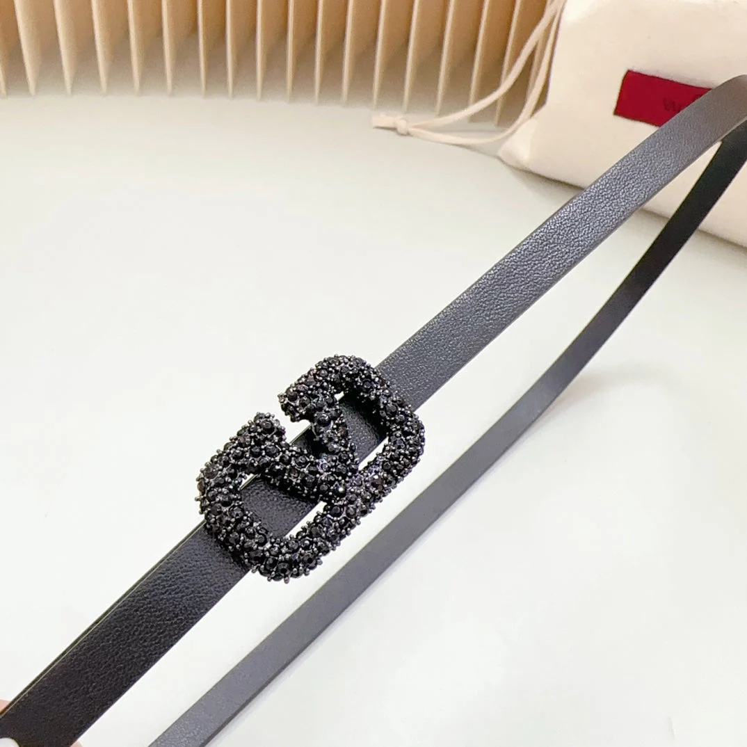 VL Belt 8mm Buckle Black Diamond Leather Black