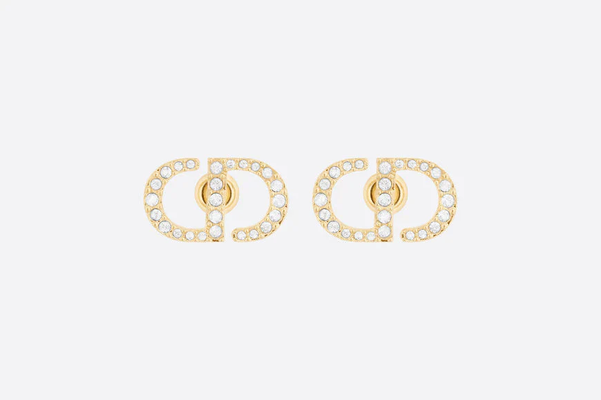 PETIT CD DIAMOND GOLD STUD EARRINGS