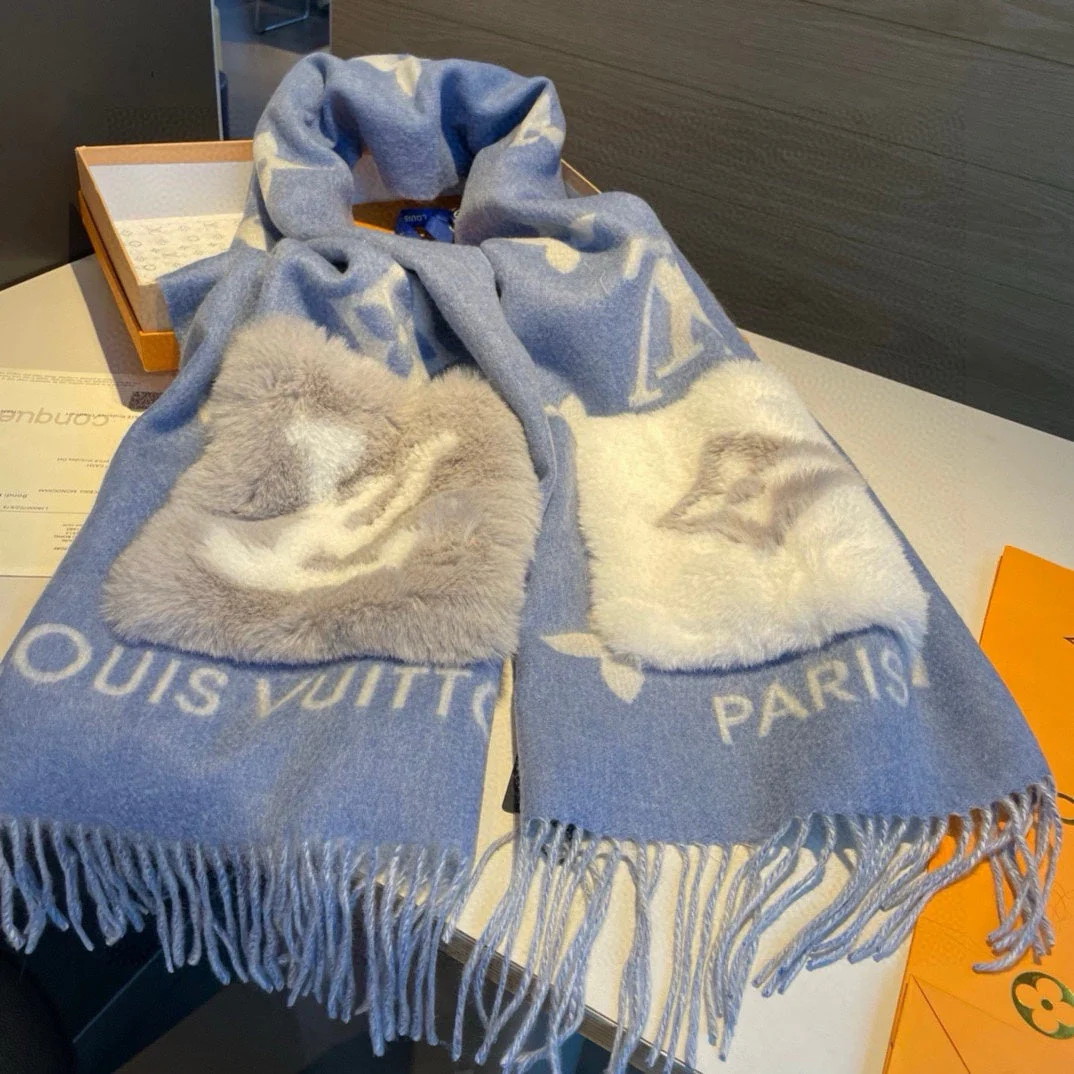 COLD REYKJAVIK SCARF 190 CM IN STEEL BLUE CASHMERE 394490