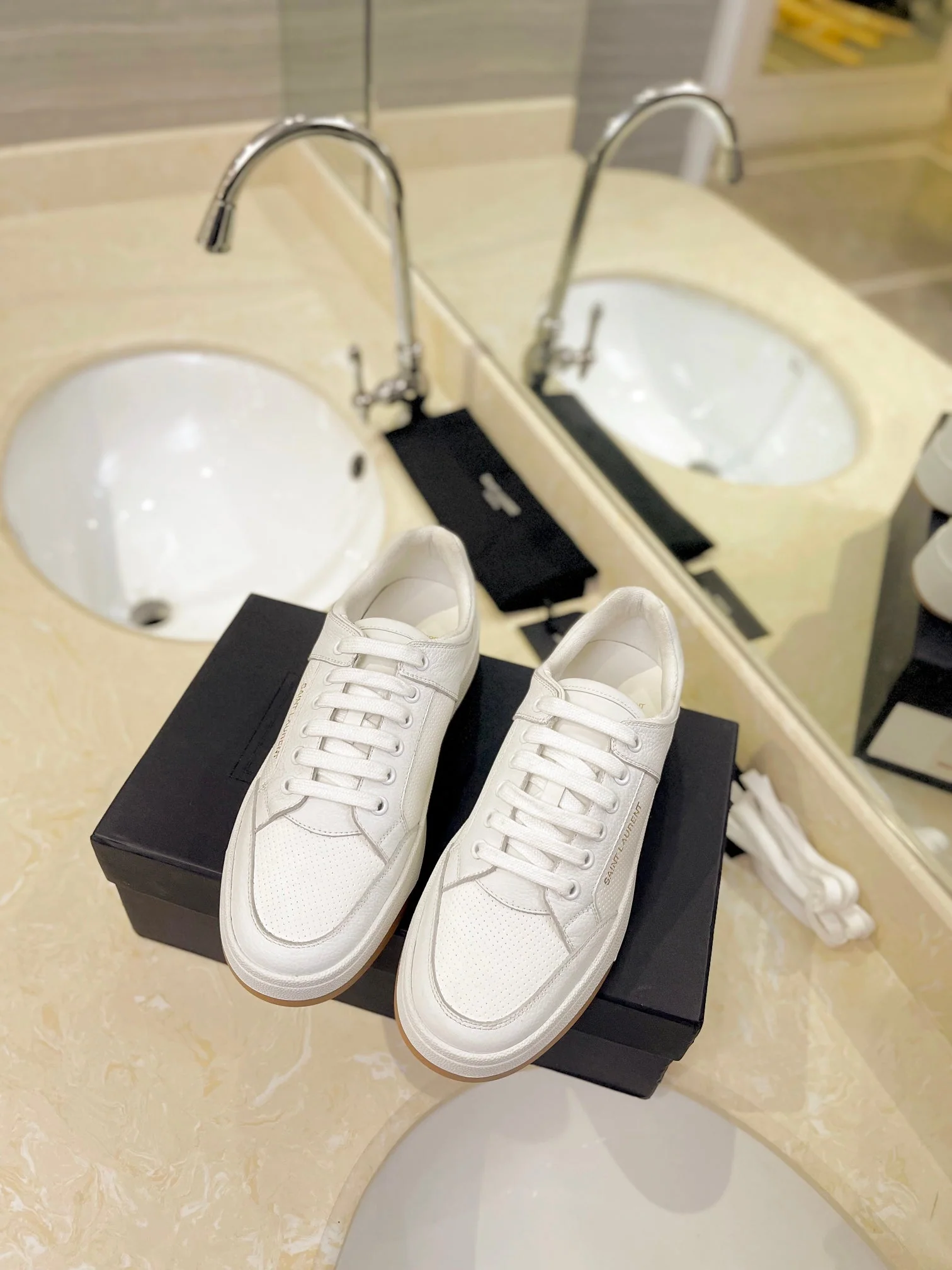 SL SL/61 SNEAKERS WHITE CALFSKIN