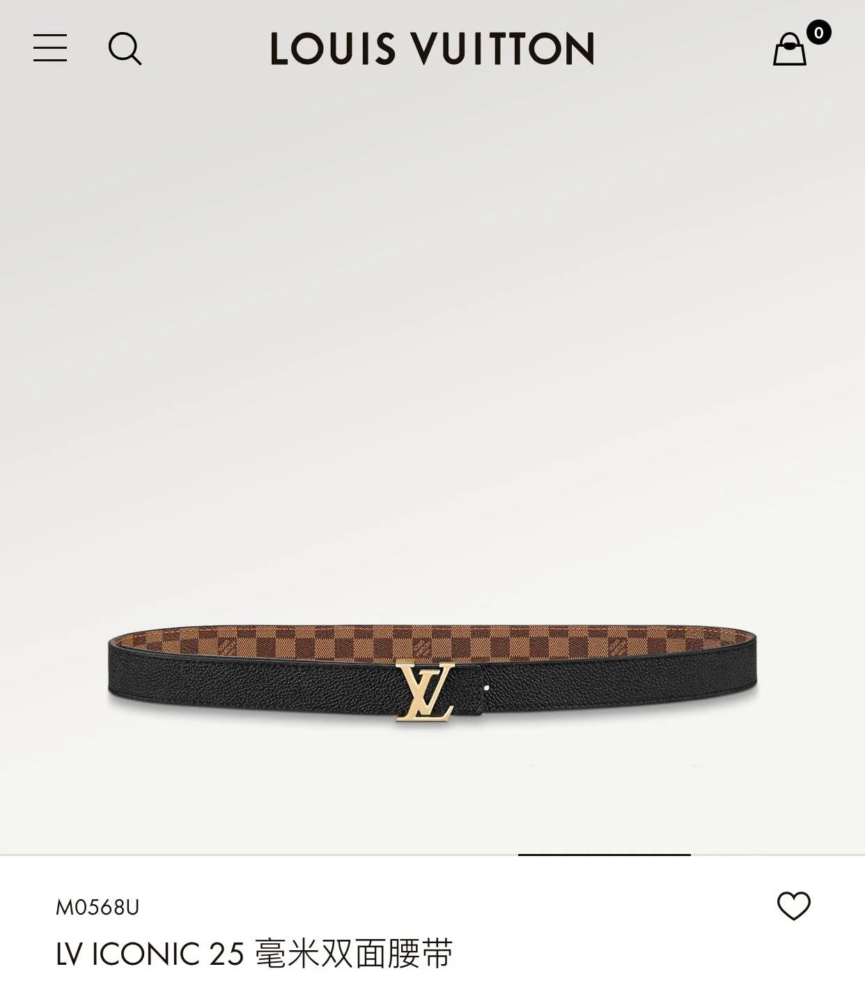 LV ICONIC 25 MM IN BROWN DAMIER CALFSKIN GOLD HARDWARE