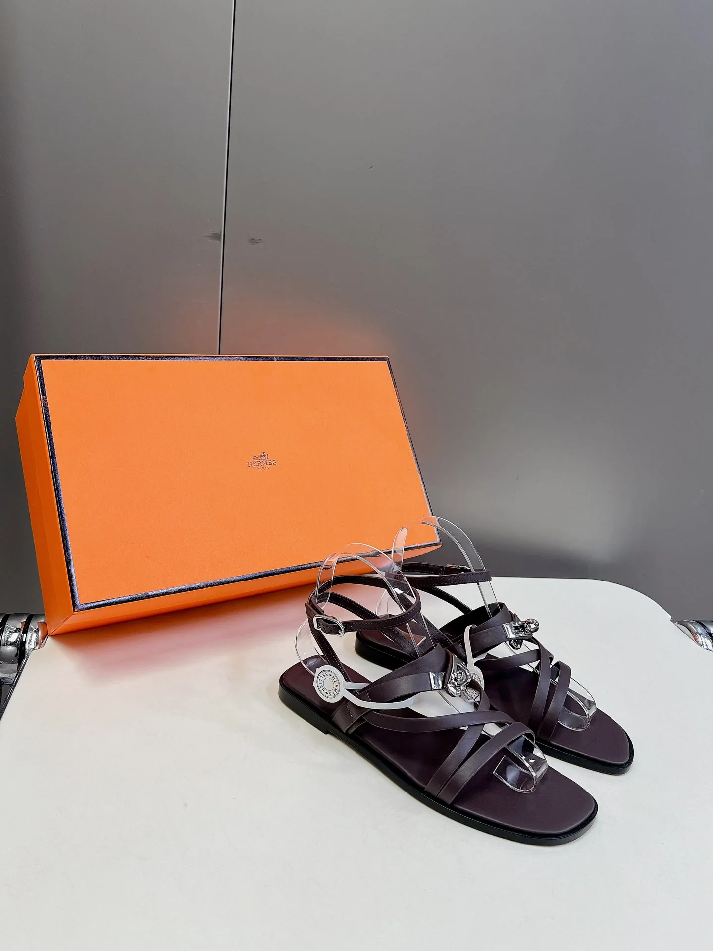JUNE SANDAL CHOCOLATE CALFSKIN