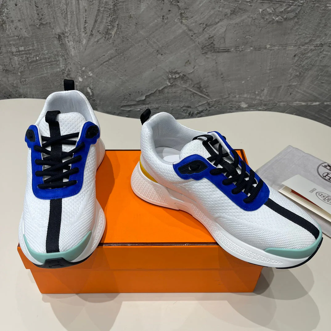 HEROS SNEAKERS WHITE MIX COBALT GOATSKIN
