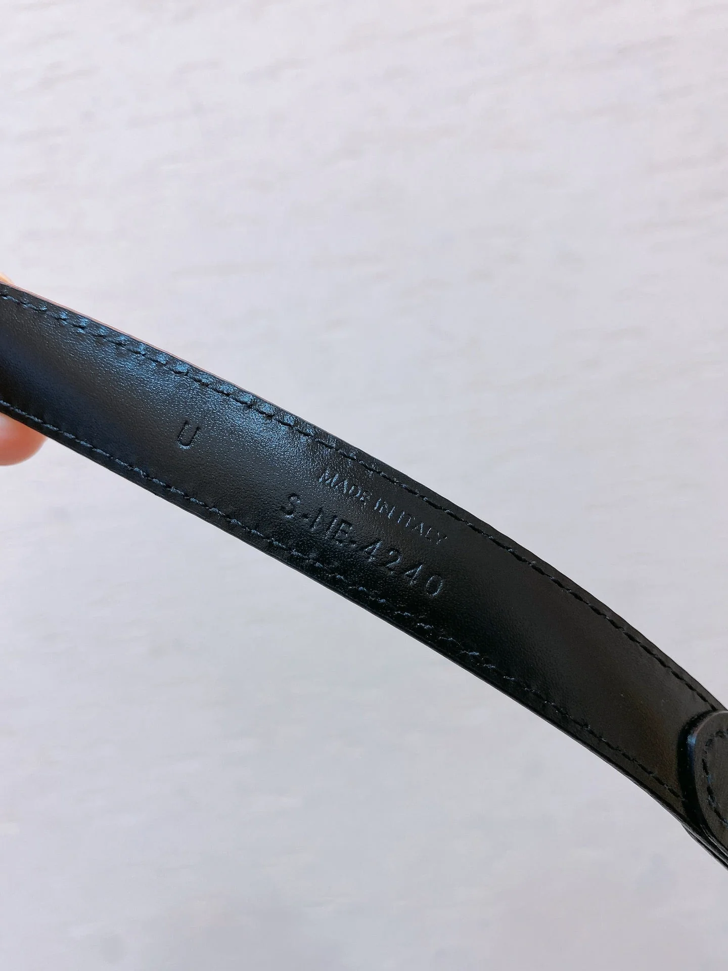 Hook & Loop 20mm TRIOMPHE Logo Square Adjustable Belt Black Calfskin Ghw