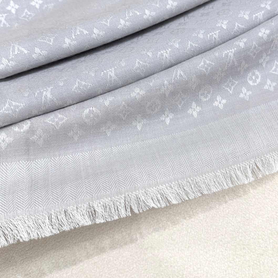 LV SCARF 120 CM IN WOOL MIX SILK 737300